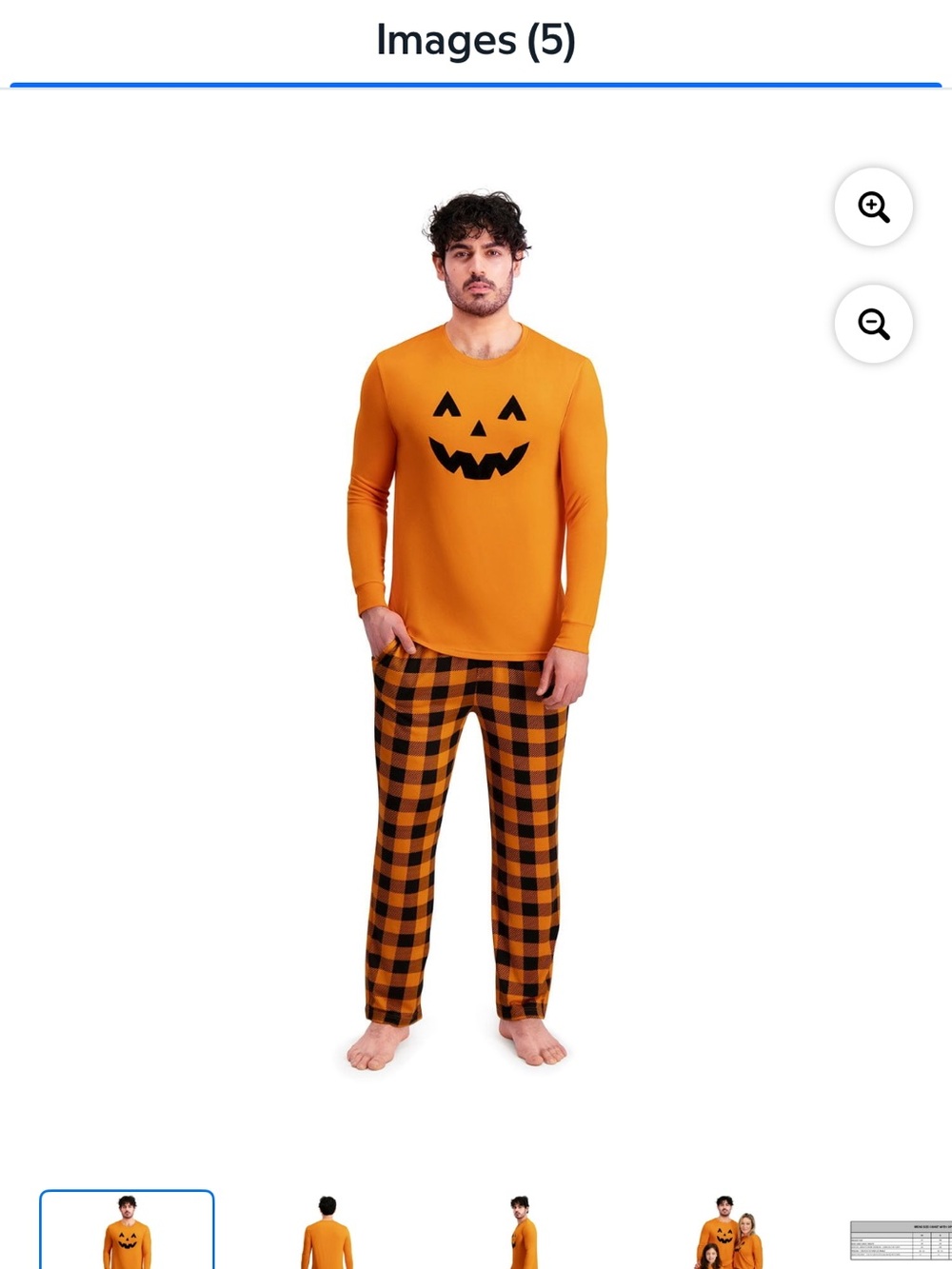 Men’s Halloween Original Penguin Orange & Black Pumpkin Face Men's Pajama Set